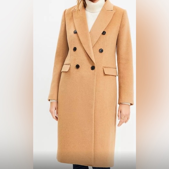 LOFT Jackets & Blazers - LOFT Women Double Breasted Tan Coat Jacket Size XXL